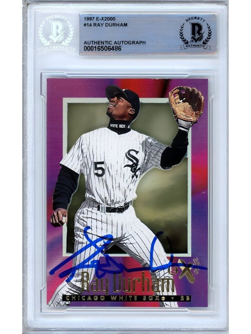 Ray Durham Signed 1997 SkyBox EX-2000 #14 Chicago White Sox BAS Slabbed MLB Auto